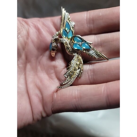 Authentic Vintage Marcel Boucher Phoenix Bird of Paradise Embedded Opal Brooch - Picture 12 of 14